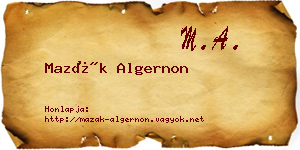 Mazák Algernon névjegykártya
